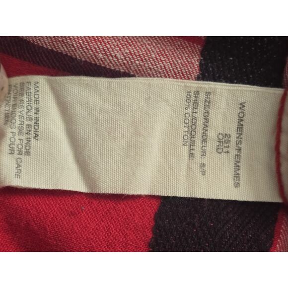 Woolrich Women's Red Flannel‎ Diamond Plaid Button Shirt Size Small 100% Cotton - Picture 4 of 6